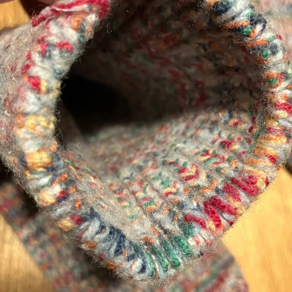 Hand knitted wool blend multicolored socks brand new handmade in Oregon